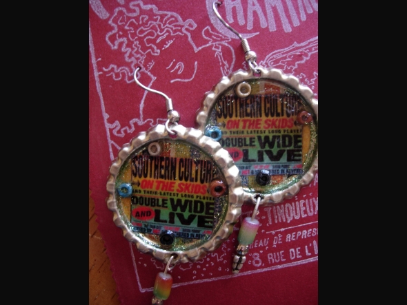 Southern Culture On The Skids "Double Wide" Album Cover Art Earrings for Mary (The Vogue) 1vogue5.jpg